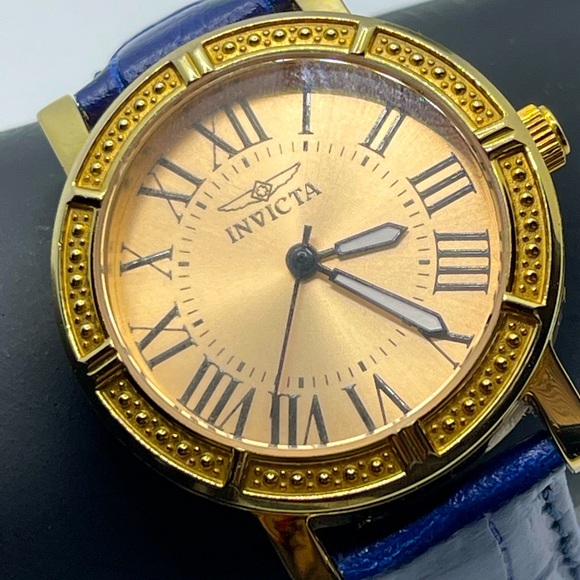 ⌚️👀 INVICTA stainless Steele 18 kt gold plated face - Picture 1 of 7